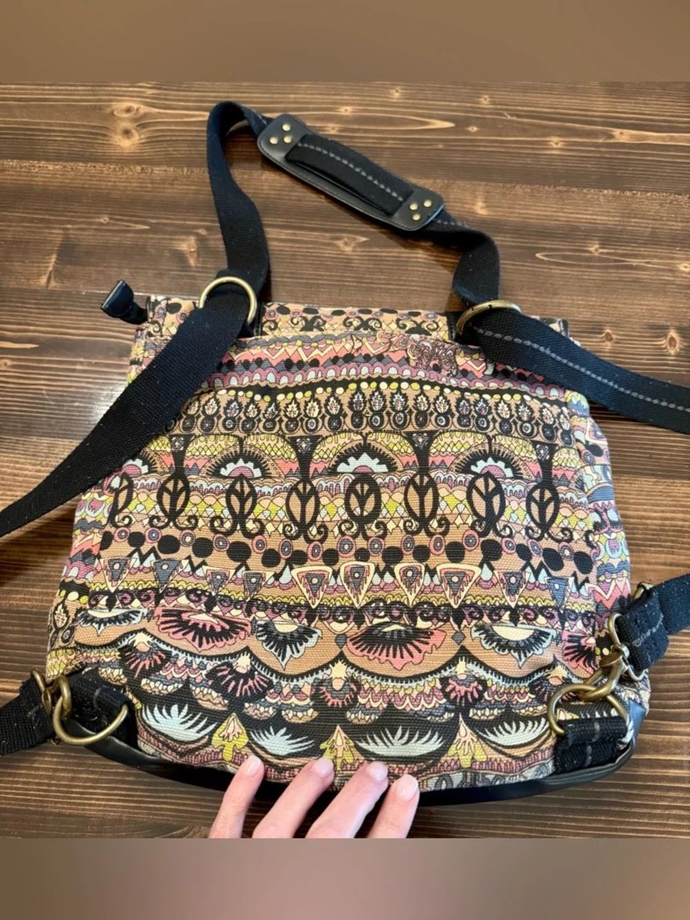 Sakroots‎ Multicolor Boho Canvas Convertible Backpack/Crossbody